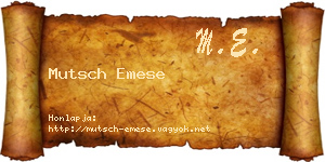 Mutsch Emese névjegykártya